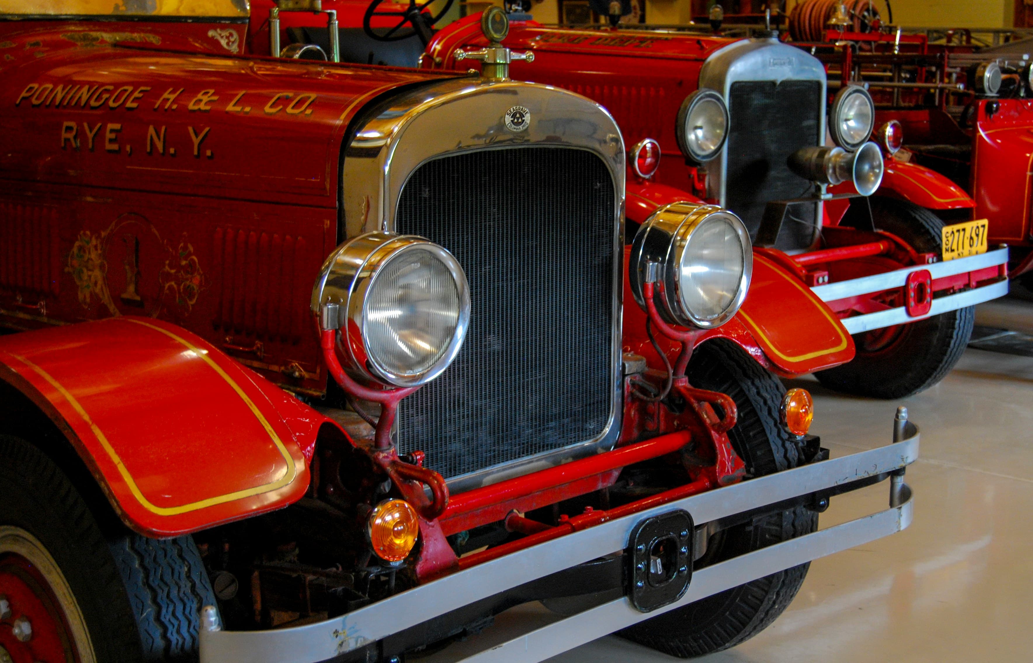 Restored pumper at a muster